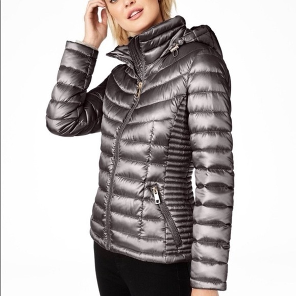 Calvin Klein Packable Puffer Grey/Silver Size Small - Picture 1 of 8